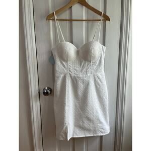 Hill House Home The Kitty Dress - White Eyelet Mini - Size Large - NWT
